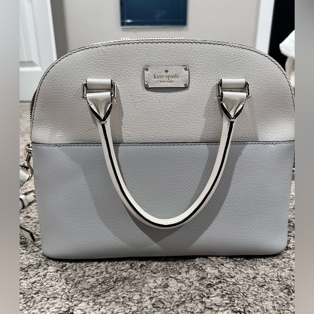 Kate Spade Two-Tone Crossbody Bag in White and Gray